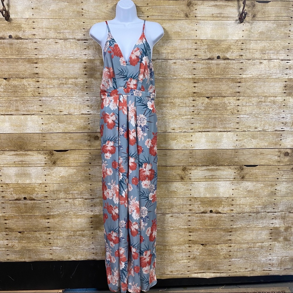 J’Atiste by Amy long line pants jumper romper floral print size medium